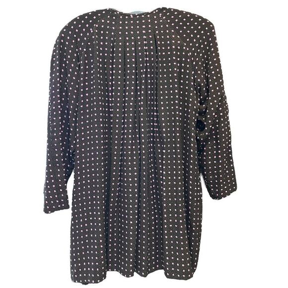 Vintage Pearl C 100% Silk Shaket Navy and Purple Polka Dot Size 4 - Picture 2 of 5